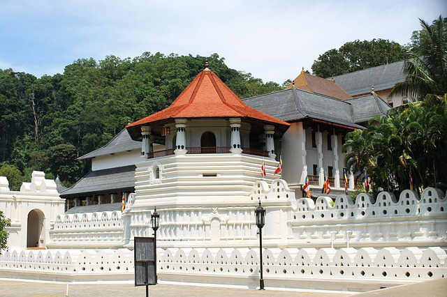 De hoofdstad Kandy, Sri Lanka